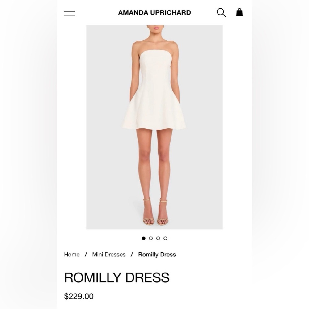Amanda Uprichard White Strapless Mini Dress